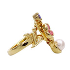 Louis Vuitton Ring LV Botanica Rhinestone Gold M Flower Large — view 4
