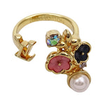 Louis Vuitton Ring LV Botanica Rhinestone Gold M Flower Large — view 5