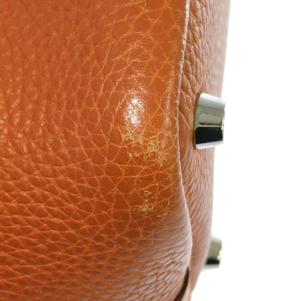 Hermes Picotin Silver Handbag Orange — view 9