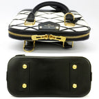 Louis Vuitton Alma BB Bubble Glam Leather White Black Quilted Gold 2-Way Bag — view 4