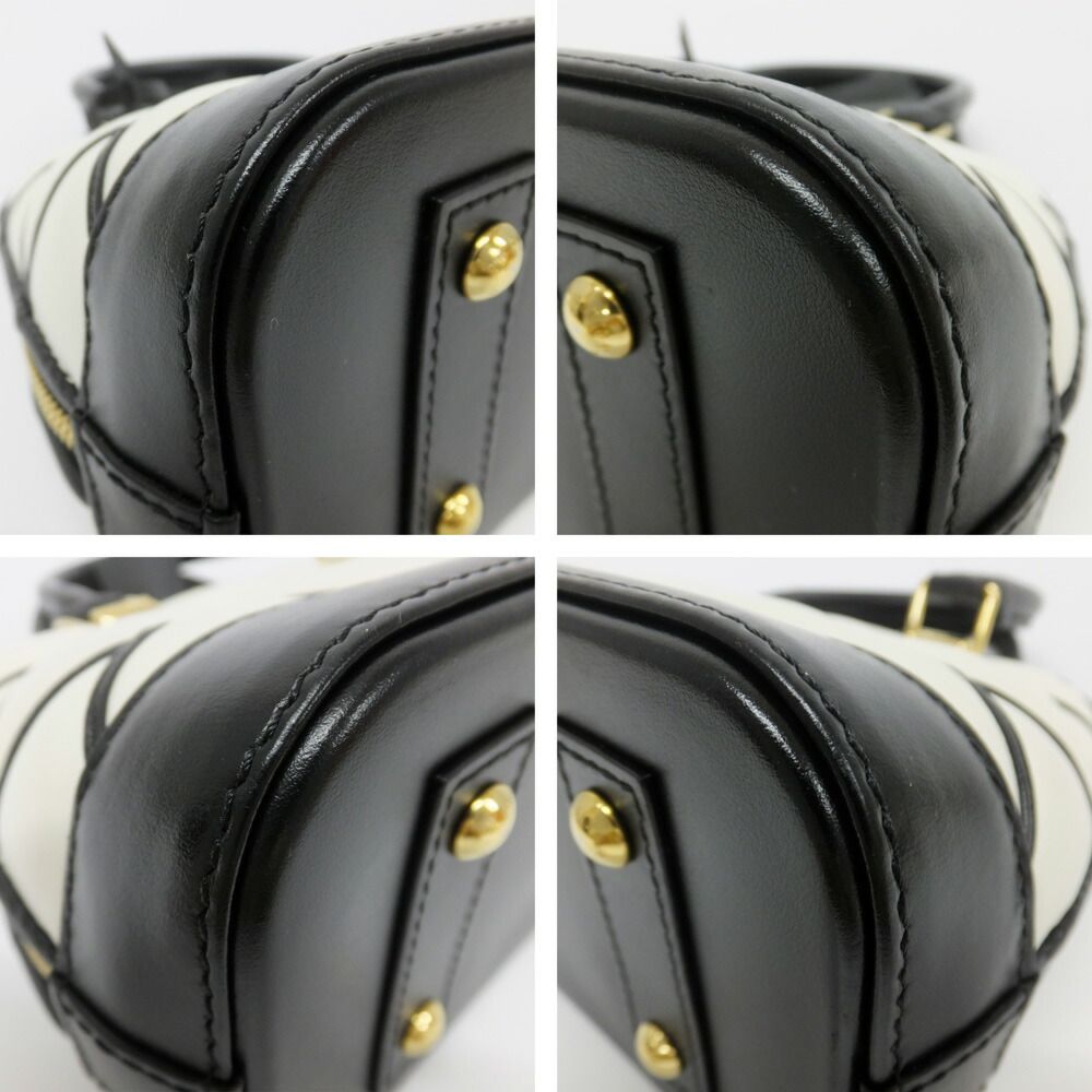 Louis Vuitton Alma BB Bubble Glam Leather White Black Quilted Gold 2-Way Bag — view 5