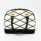Louis Vuitton Alma BB Bubble Glam Leather White Black Quilted Gold 2-Way Bag — view 2