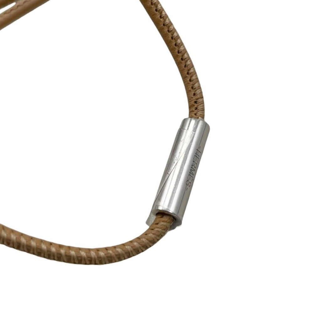 Hermes Necklace Buffalo Horn Pendant Equipe Blue Beige Brown — view 8