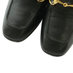 Gucci Horsebit Heel Loafers Moccasin Square Toe Block 36.5 Black — view 3