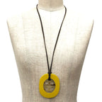 Hermes Lift Necklace Buffalo Horn Lacquer Yellow — view 2