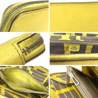 Hermes Azap Silk in Long Zip Around Wallet Bolduc Au Carre Ribbon Pattern Lemon — view 3
