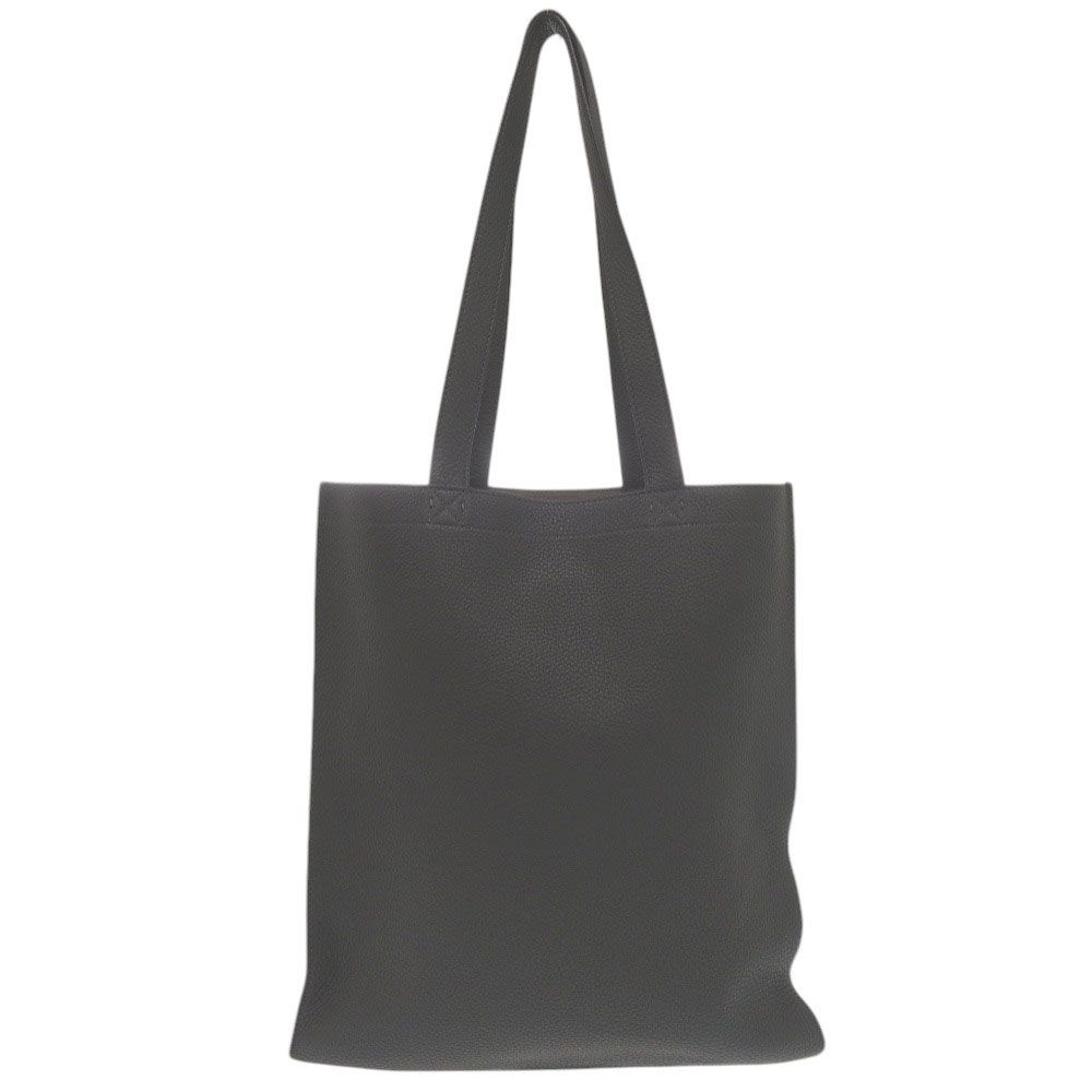 Fendi Roma Flat Tote Silver Leather Suede Gray Red Shoulder Bag — view 2