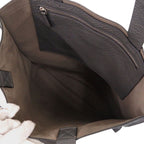 Fendi Roma Flat Tote Silver Leather Suede Gray Red Shoulder Bag — view 4