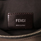 Fendi Roma Flat Tote Silver Leather Suede Gray Red Shoulder Bag — view 5