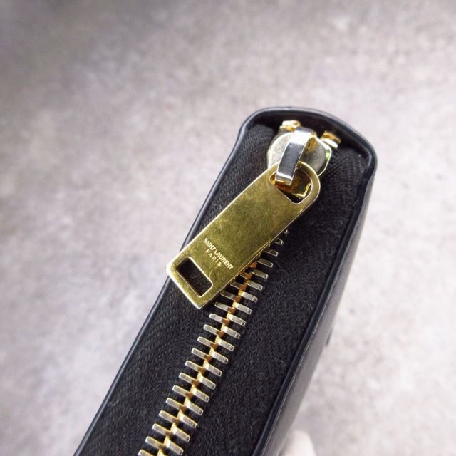 Saint Laurent Paris Cassandra Wallet Round Zip Logo Black — view 6