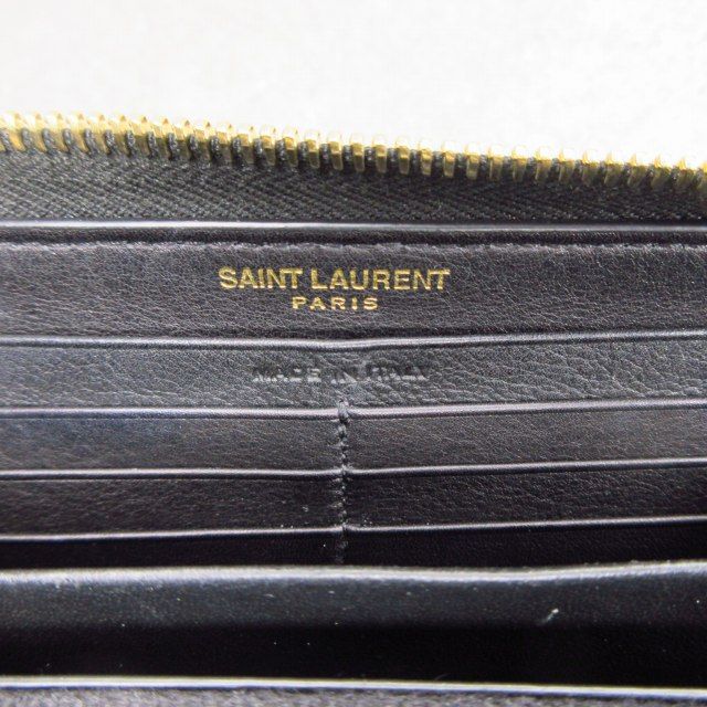 Saint Laurent Paris Cassandra Wallet Round Zip Logo Black — view 8