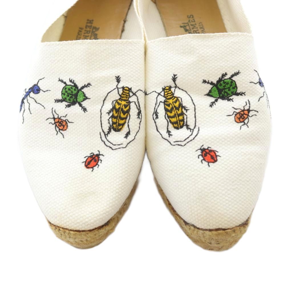 Hermes Flat Shoes Espadrilles White 35 — view 4