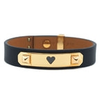 Hermes Asdoucle Bracelet Leather Black Gold T2 — view 3