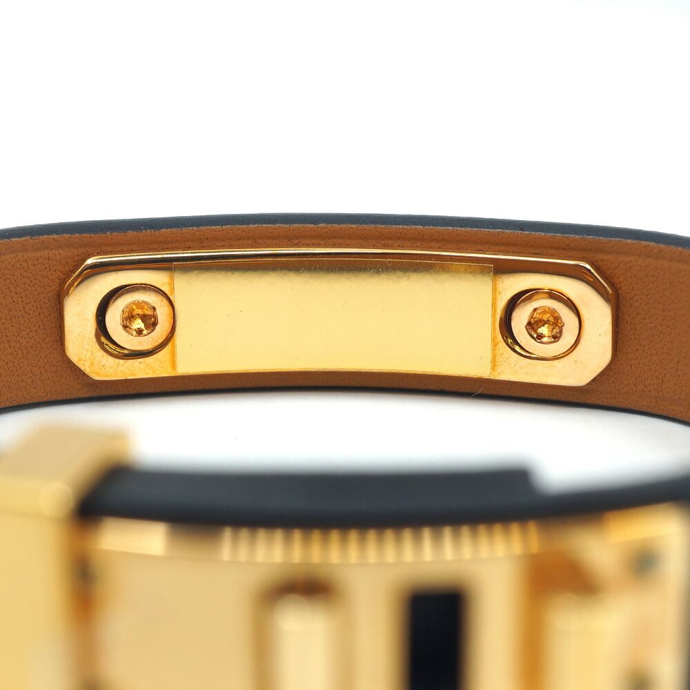 Hermes Asdoucle Bracelet Leather Black Gold T2 — view 5
