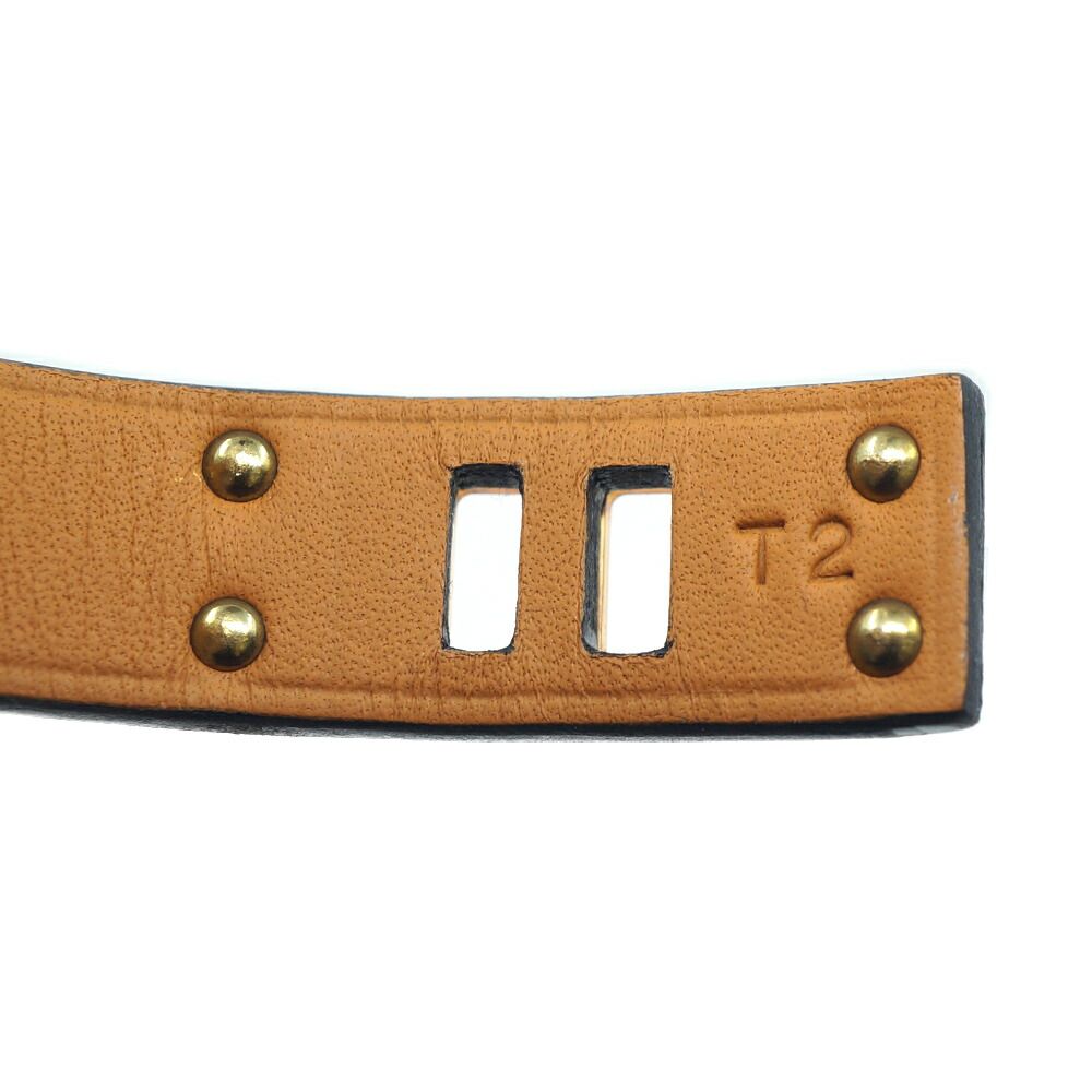 Hermes Asdoucle Bracelet Leather Black Gold T2 — view 6