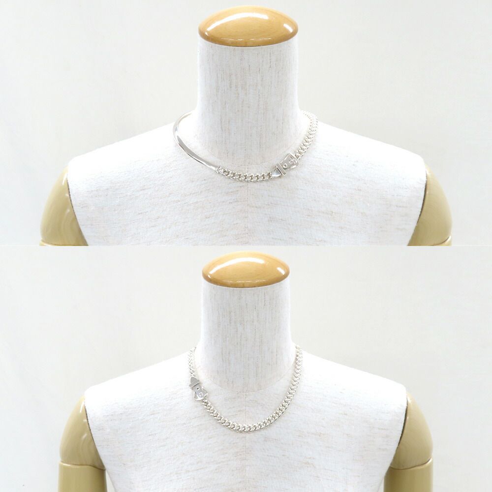 Hermes Necklace Boucle Series Inflexible PM 40 Silver — view 9