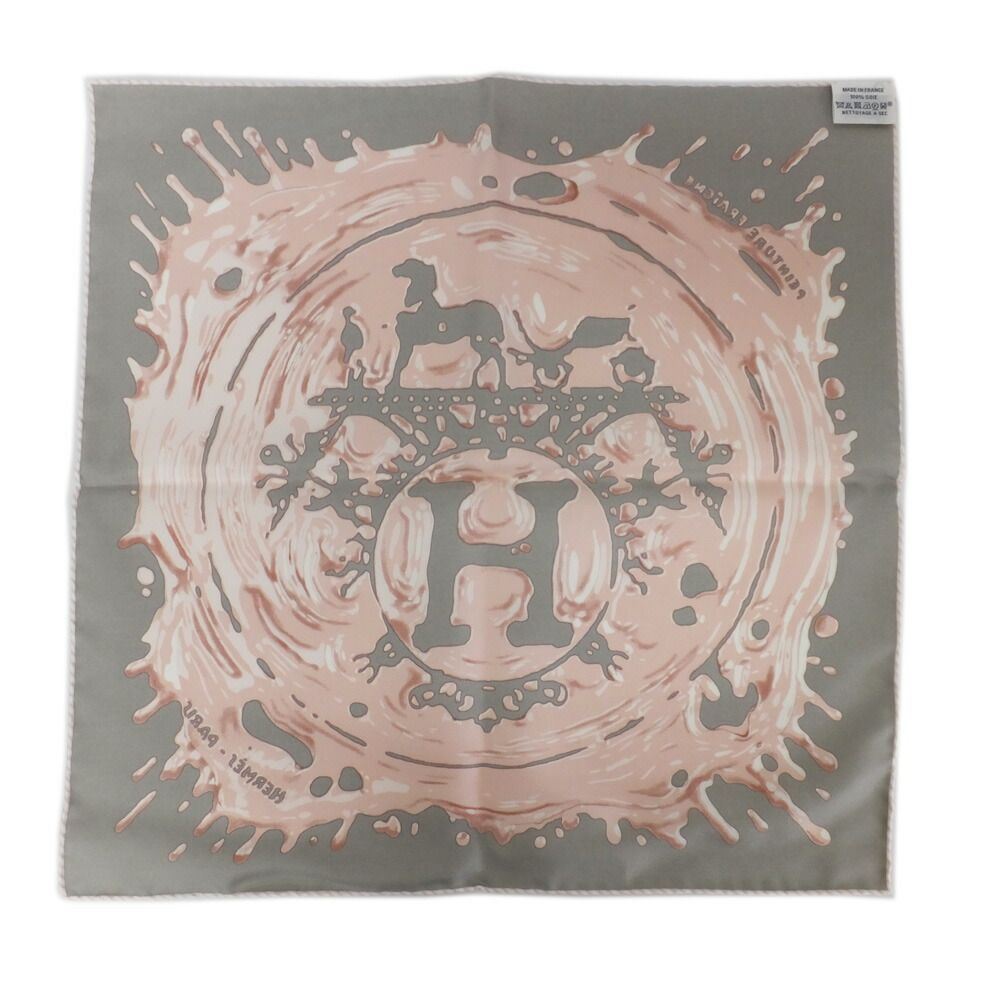 Hermes Carre 45 Gavroche Gray Pink Peinture Fraiche Freshly Painted Scarf — view 7