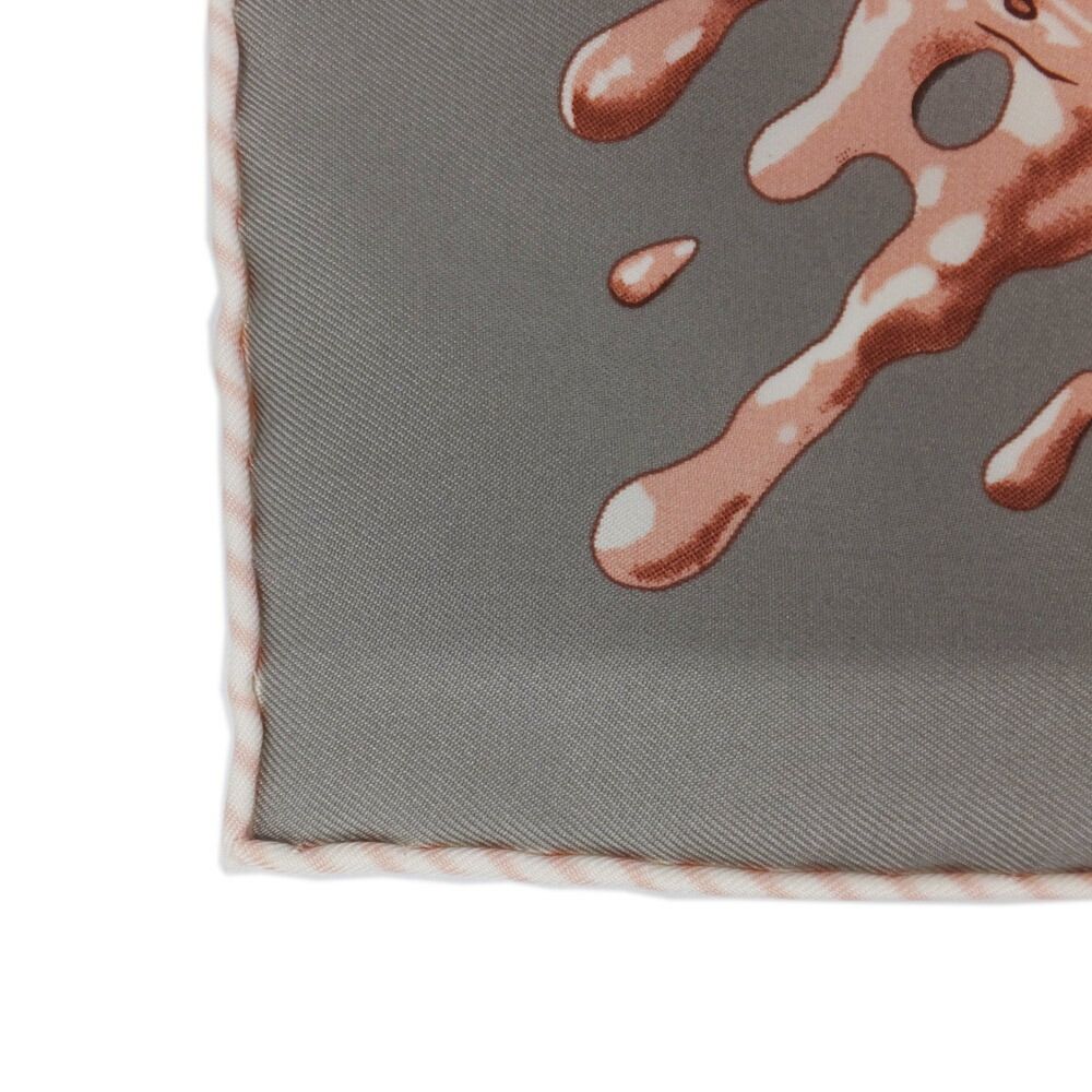 Hermes Carre 45 Gavroche Gray Pink Peinture Fraiche Freshly Painted Scarf — view 5