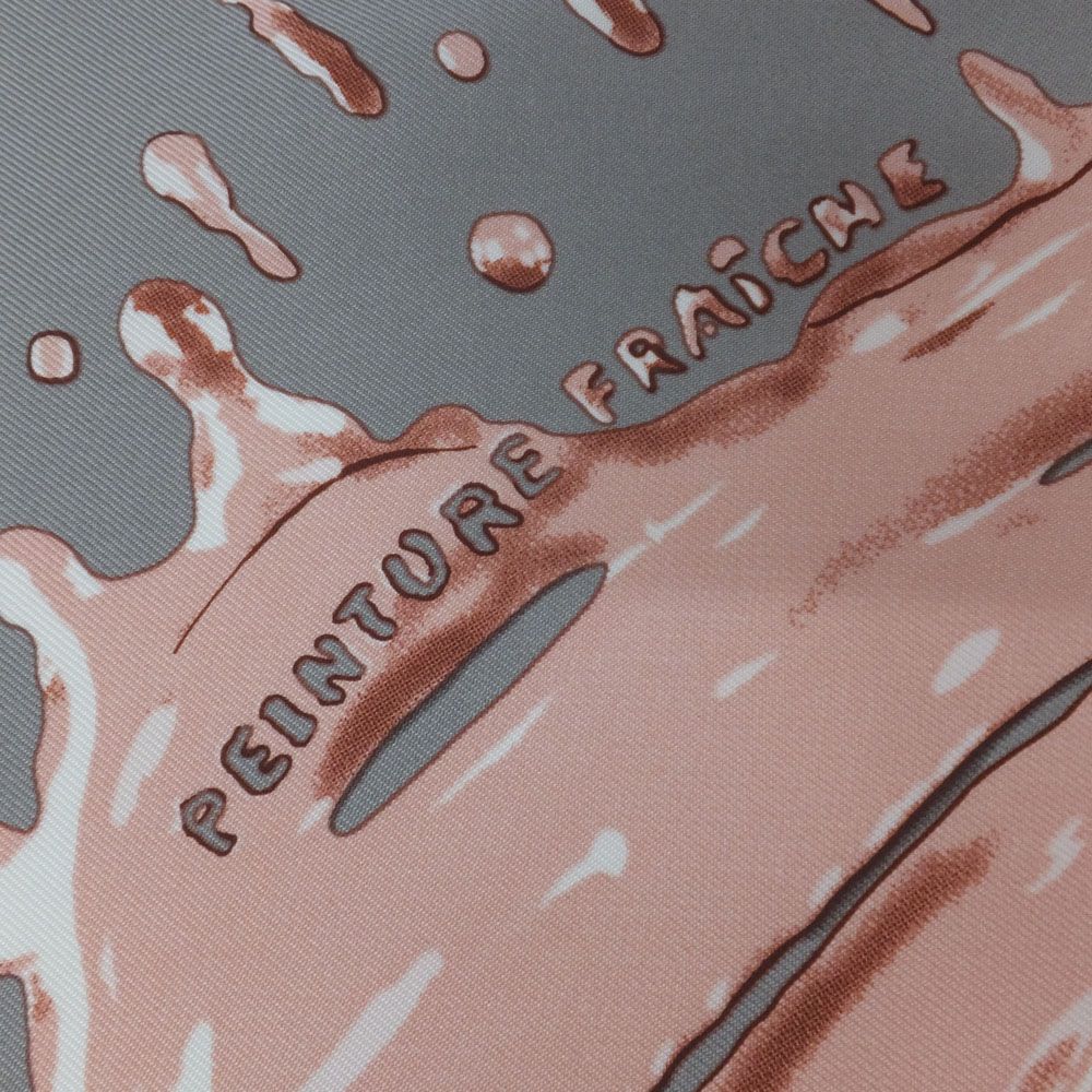Hermes Carre 45 Gavroche Gray Pink Peinture Fraiche Freshly Painted Scarf — view 6