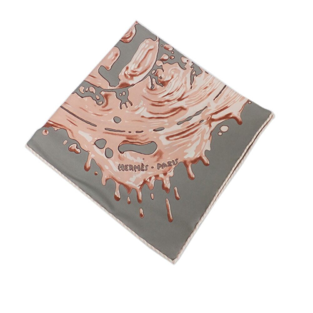 Hermes Carre 45 Gavroche Gray Pink Peinture Fraiche Freshly Painted Scarf — view 9