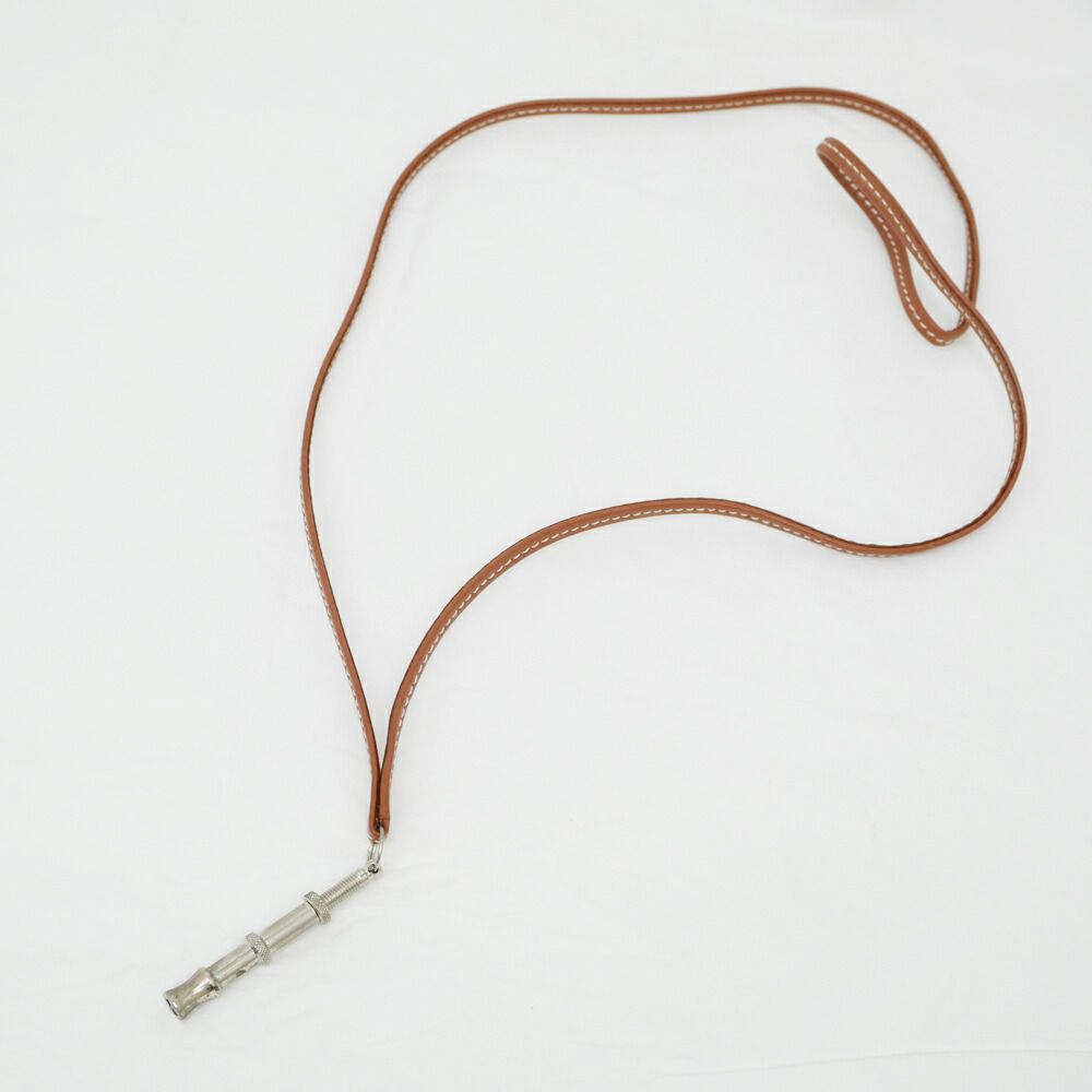 Hermes Chiffre Whistle Necklace Gold Silver — view 8