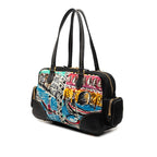 Prada Venezia Handbag Black Multicolor Nylon Leather — view 2