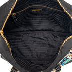 Prada Venezia Handbag Black Multicolor Nylon Leather — view 4