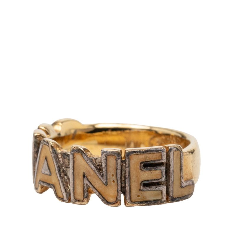 Chanel Logo Ring Gold Plated Enamel — view 2