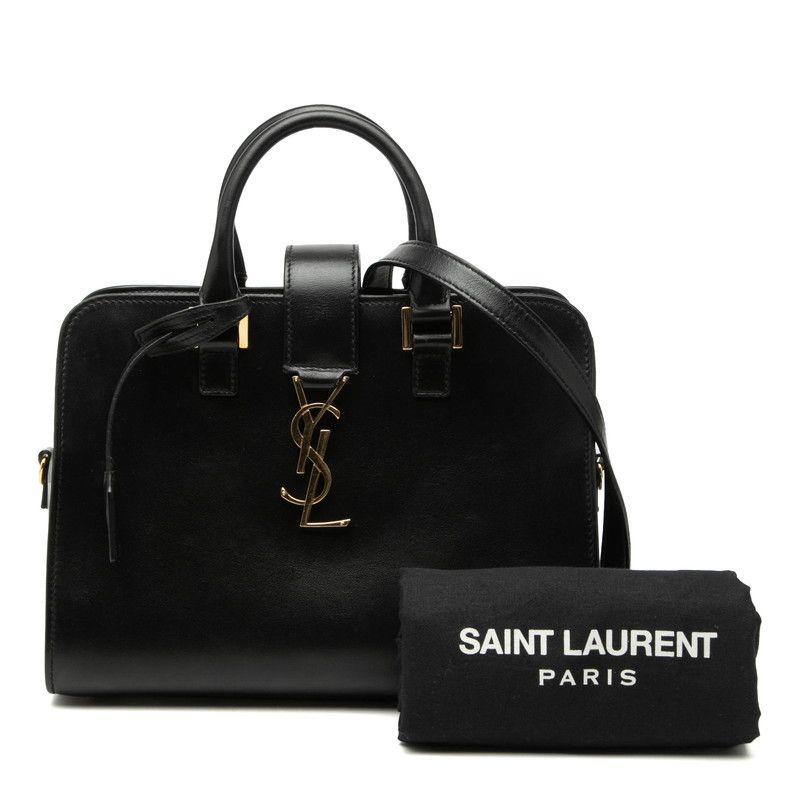 Saint Laurent Baby Cabas 2-Way Shoulder Bag Black Leather — view 7
