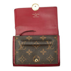 Louis Vuitton Monogram Portefeuille Floral Compact Bifold Wallet Brown Fuchsia — view 8