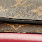 Louis Vuitton Monogram Portefeuille Floral Compact Bifold Wallet Brown Fuchsia — view 7