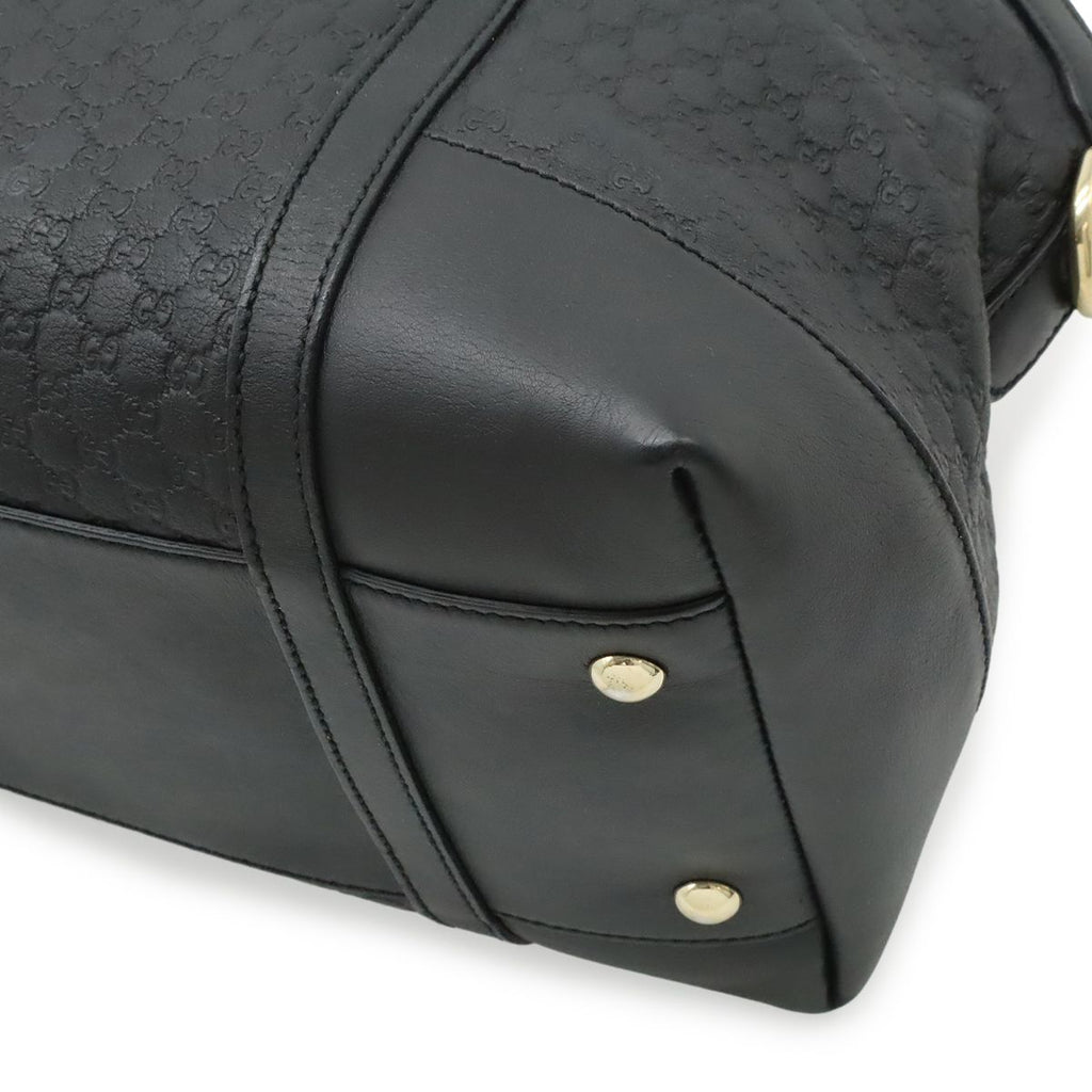 Gucci Micro Guccissima Tote 2-Way Shoulder Bag Crossbody Leather Black Gold — view 3