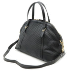 Gucci Micro Guccissima Tote 2-Way Shoulder Bag Crossbody Leather Black Gold — view 2