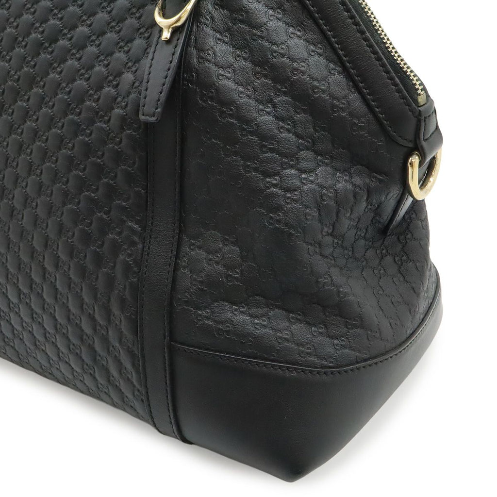 Gucci Micro Guccissima Tote 2-Way Shoulder Bag Crossbody Leather Black Gold — view 9