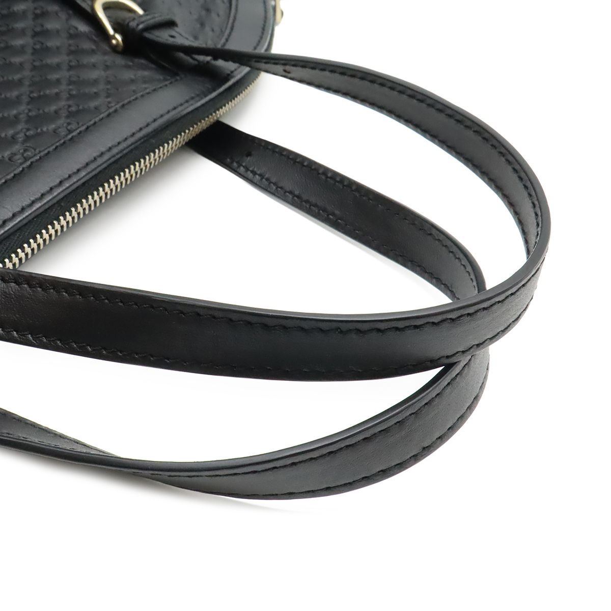 Gucci Micro Guccissima Tote 2-Way Shoulder Bag Crossbody Leather Black Gold — view 6