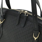 Gucci Micro Guccissima Tote 2-Way Shoulder Bag Crossbody Leather Black Gold — view 8