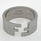 Fendi Ffring Zucca Logo Ring Metal Silver — view 2