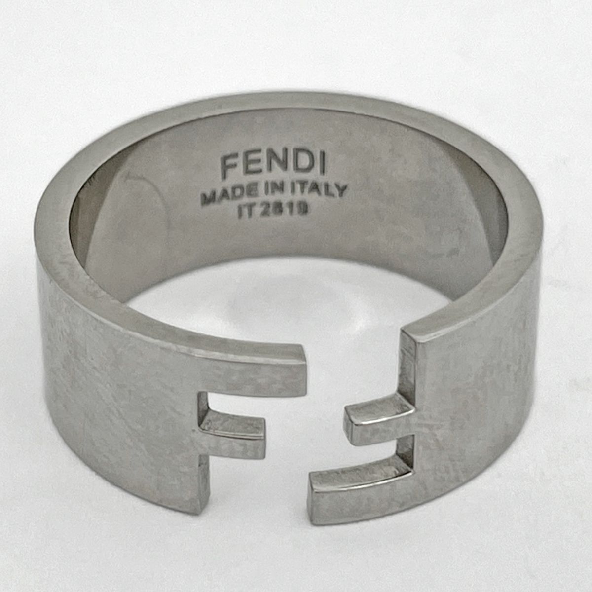 Fendi Ffring Zucca Logo Ring Metal Silver — view 2