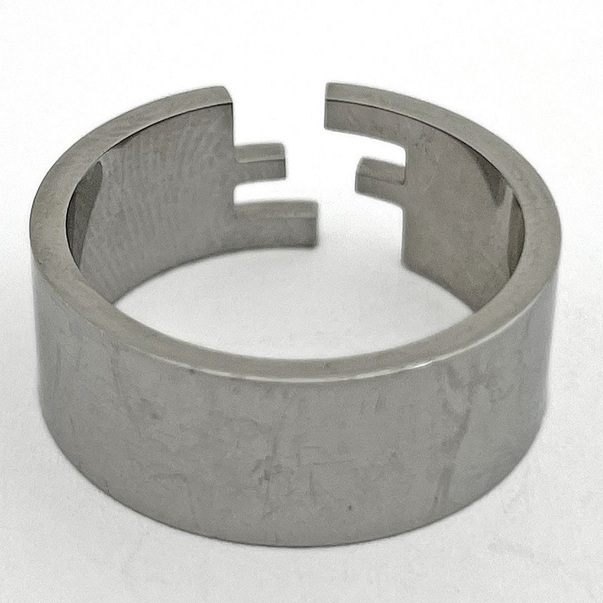 Fendi Ffring Zucca Logo Ring Metal Silver — view 4