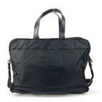 Prada Business Bag Triangle Logo Leather Nylon Black — view 2