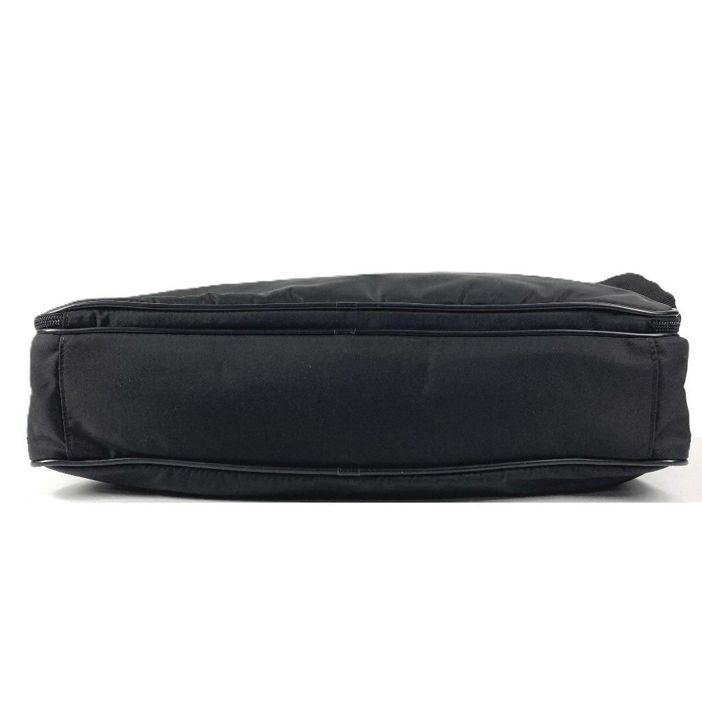 Prada Business Bag Triangle Logo Leather Nylon Black — view 5