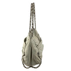 Chanel Shoulder Bag CC Logo Charm Leather White — view 3