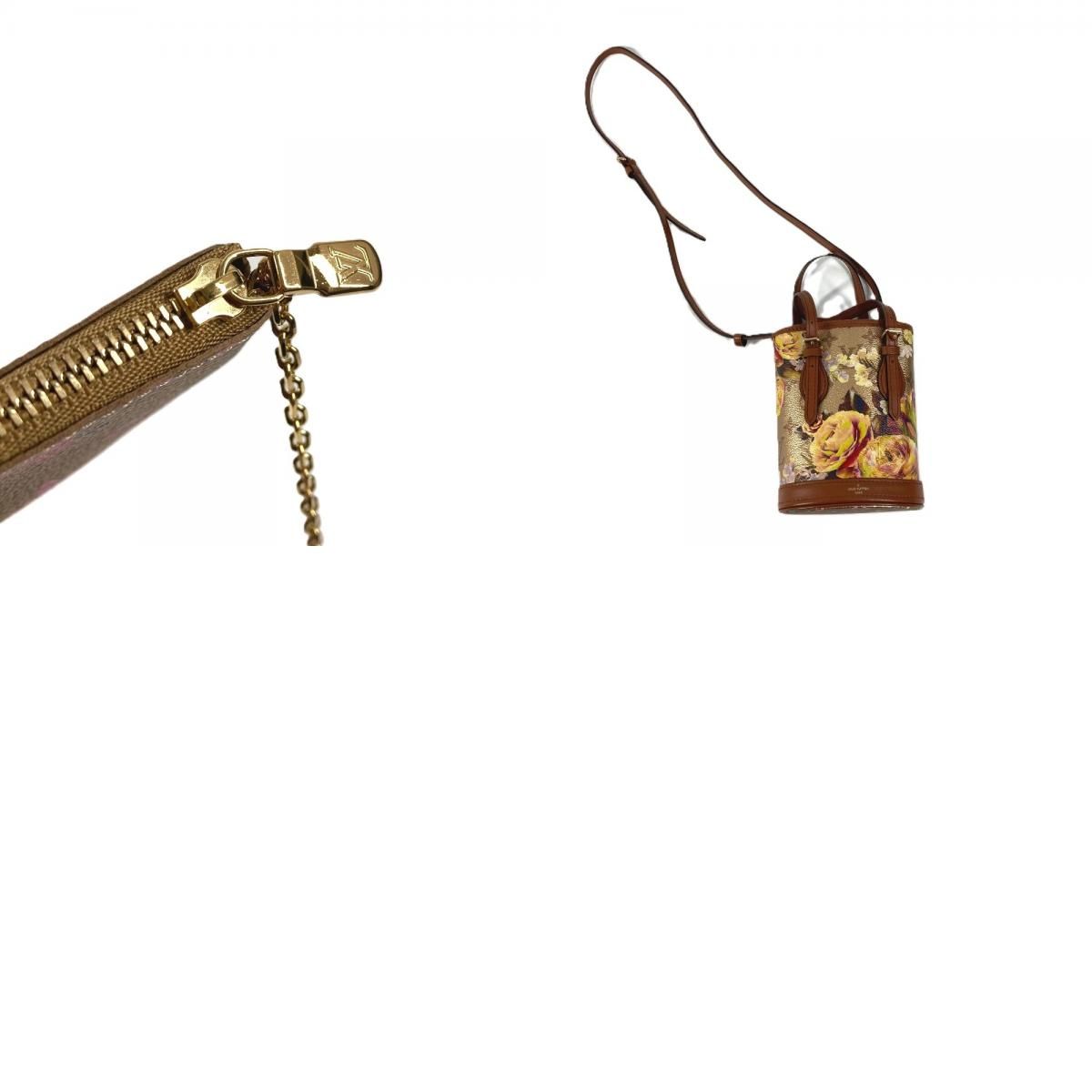 Louis Vuitton Shoulder Bag Nano Bucket Leather Gold — view 9