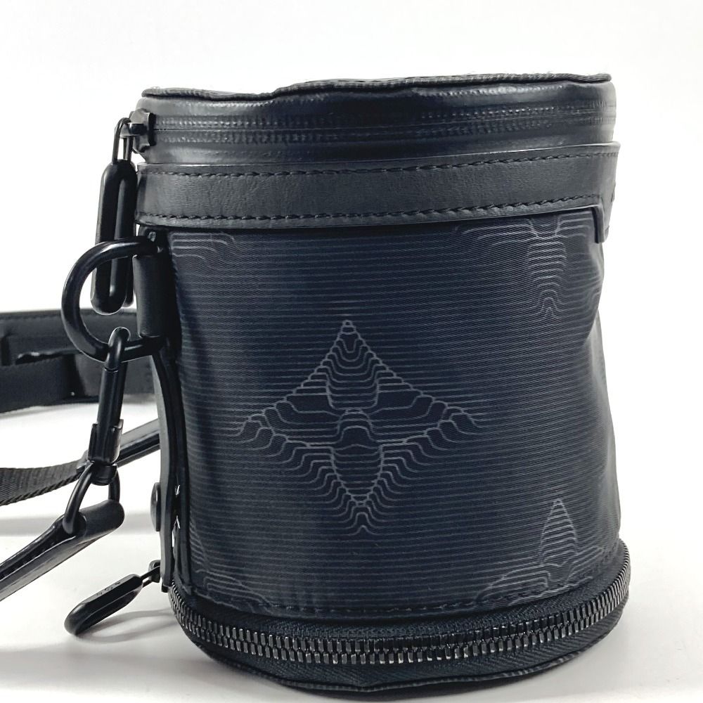 Louis Vuitton Shoulder Bag Expansion Double Polochon Leather Nylon Black — view 4
