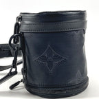 Louis Vuitton Shoulder Bag Expansion Double Polochon Leather Nylon Black — view 4