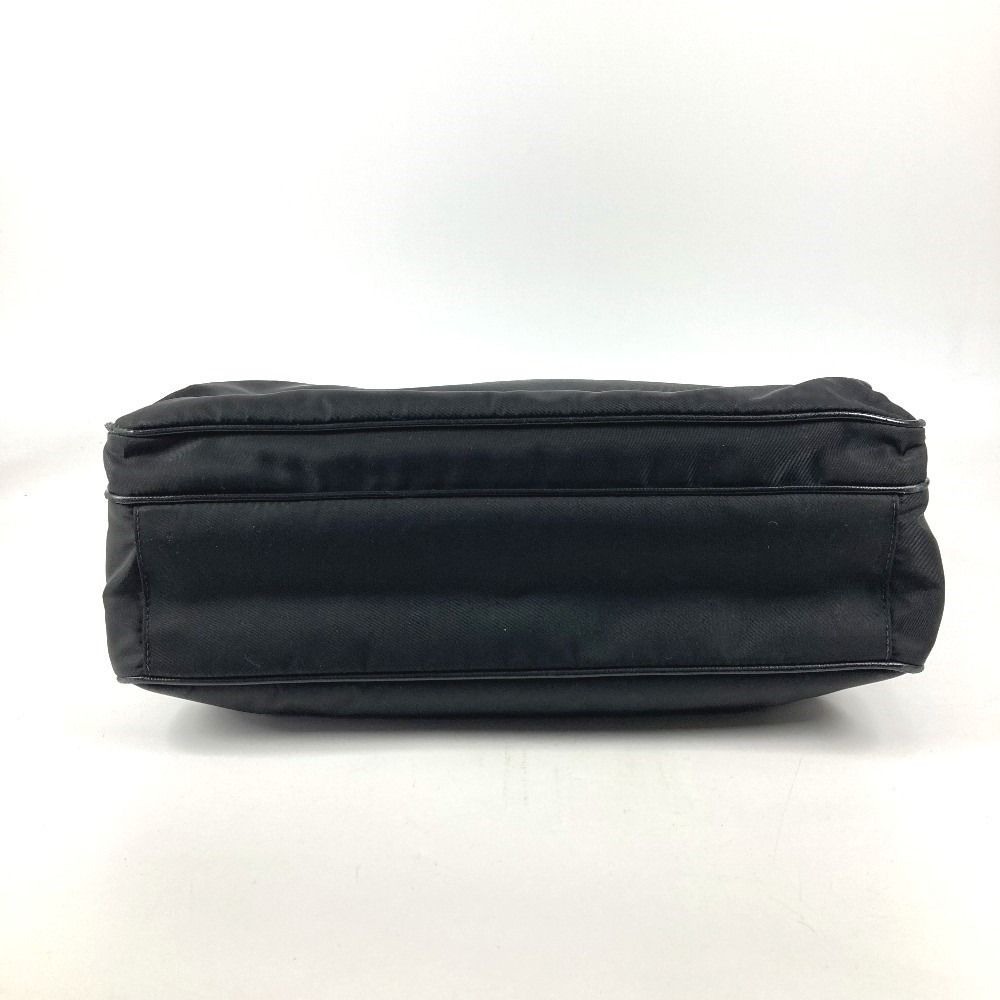 Prada Shoulder Bag Triangle Logo Leather Nylon Black — view 4