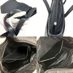 Prada Shoulder Bag Triangle Logo Leather Nylon Black — view 8