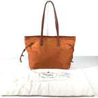 Prada Shoulder Bag Triangle Logo Leather Nylon Orange — view 3