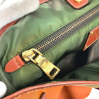 Prada Shoulder Bag Triangle Logo Leather Nylon Orange — view 5