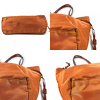 Prada Shoulder Bag Triangle Logo Leather Nylon Orange — view 7